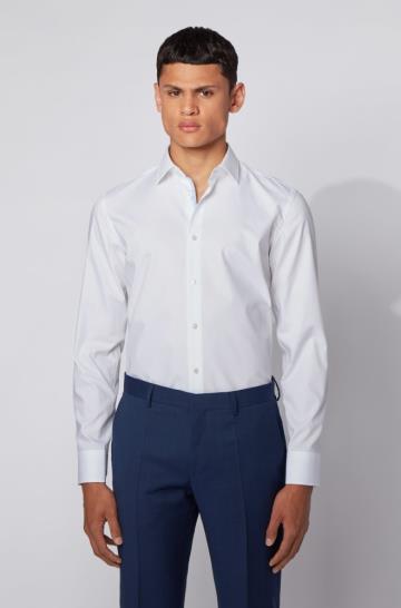 Koszula BOSS Slim Fit Białe Męskie (Pl66472)